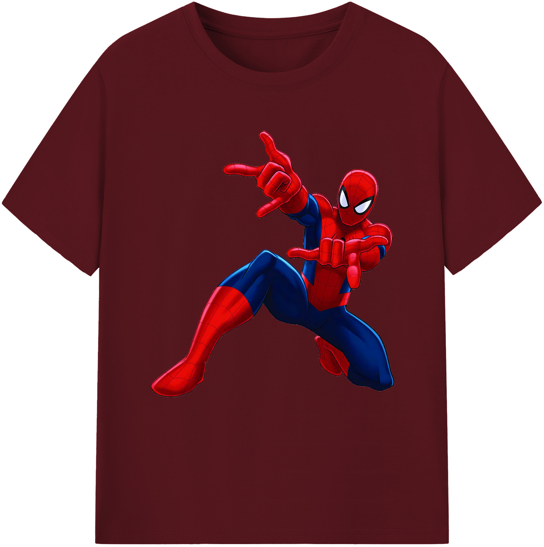 Spider Man スパイダーマン 綿100％半袖Tシャツ（フロントプリント）